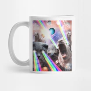 Rainbow Laser Cat Sloth Llama In Space Mug